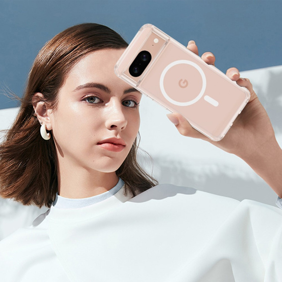 Tok a Google Pixel 8 készülékhez, Fusion hibrid tok, MagSafe-hoz, átlátszó