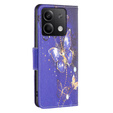 Pattintható tok a Xiaomi Redmi Note 13 5G, Wallet, Butterflies lila