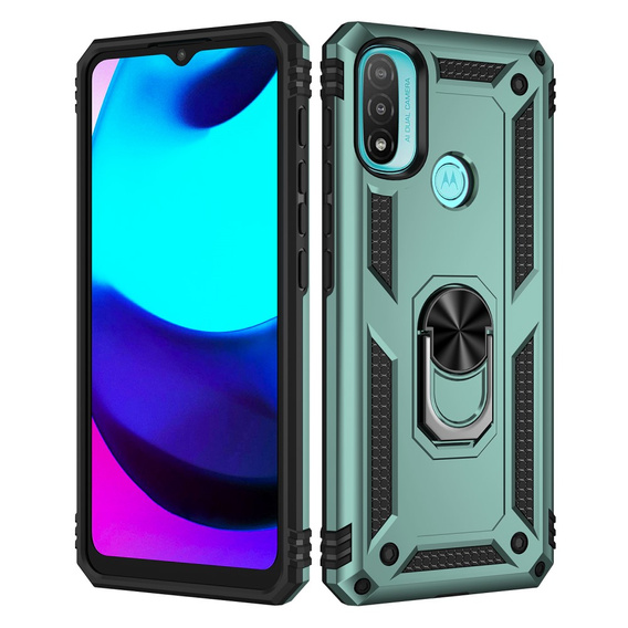 Páncélozott telefontok a Motorola Moto E20/E30/E40, Nox Case Ring, zöld