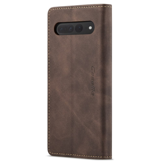 CASEME tok Google Pixel 7 Pro, Leather Wallet Case, barna