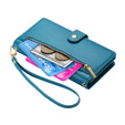 Pattintható tok a Samsung Galaxy S25+ Plus, Wallet Zipper Pocket, kék