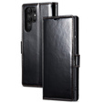 Pattintható tok a Samsung Galaxy S23 Ultra, ERBORD Waxy Wallet, fekete
