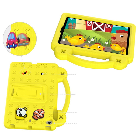 Gyermek tok iPad mini 7.9" 2019/2015/2014/2013/2012 (5/4/3/2/1 gen.), Cute Patterns, állvánnyal, sárga
