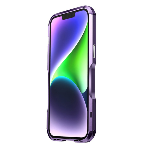 Teletok LUPHIE iPhone 14 Plus-hoz, Armor Bumper, lila