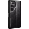 Flip tok Samsung Galaxy S25 Ultra, QIALINO Leather Wallet, fekete