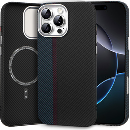 Tok iPhone 16 Pro, Carbon Fiber MagSafe, fekete / kék