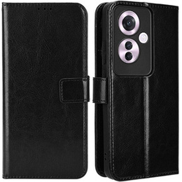 Pattintható tok a Oppo Reno 11F 5G, Crazy Horse Wallet, fekete