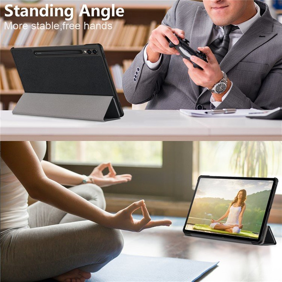 Tok Samsung Galaxy Tab S9 Plus, Smartcase tolltartóval, fekete