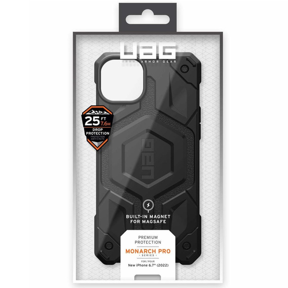 Urban Armor Gear Telefontok a iPhone 14 Plus, Monarch MagSafe Kevlar, fekete