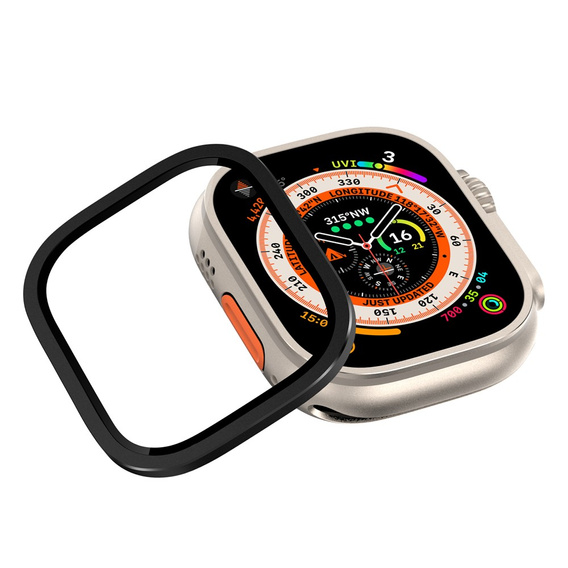 Védőkeret edzett üveggel az Apple Watch Ultra 1/2/3 49 mm-es órájához