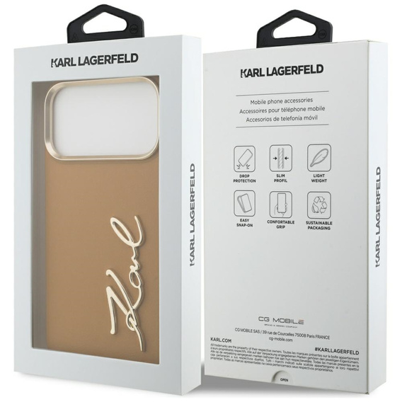 Karl Lagerfeld Karl Script Logo tok – fémgombokkal iPhone 17 Pro Max készülékhez