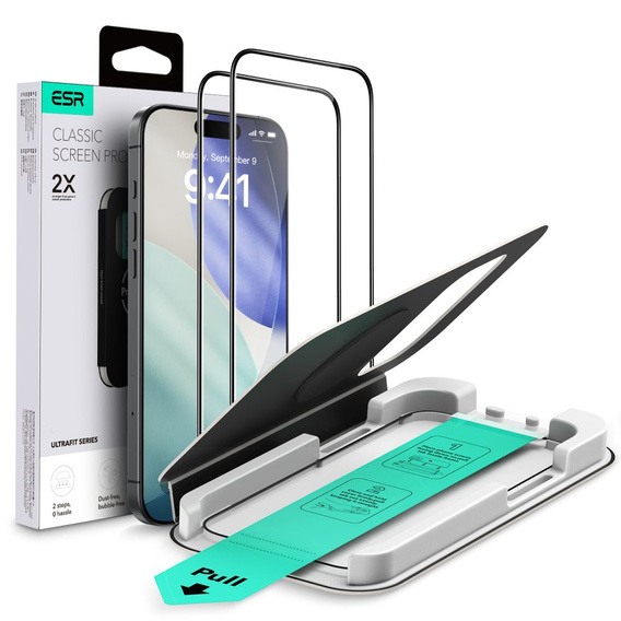 ESR UltraFit edzett üveg (2-Pack) iPhone 17 Pro készülékhez