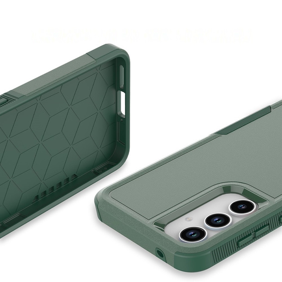 Páncélozott tok Samsung Galaxy A55 5G, Dual Shockproof, sötétzöld