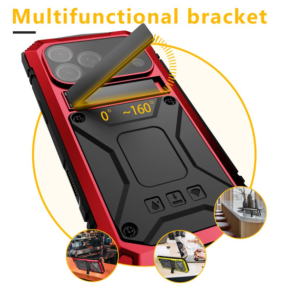 R-JUST tok állvánnyal és beépített üveggel iPhone 17 Pro készülékhez