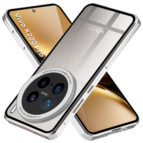 Tok Vivo X200 Pro 5G, Magnetic Dual Glass, ezüst