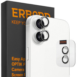 2x ERBORD OPTIK Pro edzett üveg iPhone 16 / 16 Plus kamera számára, fekete