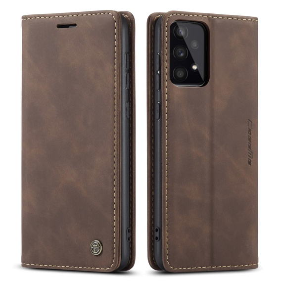 CASEME tok Samsung Galaxy A33 5G, Leather Wallet Case, kávé