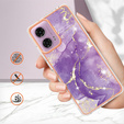 Védő tok Motorola Moto G24 / G24 Power / G04, Marble Slim Case, sötétlila