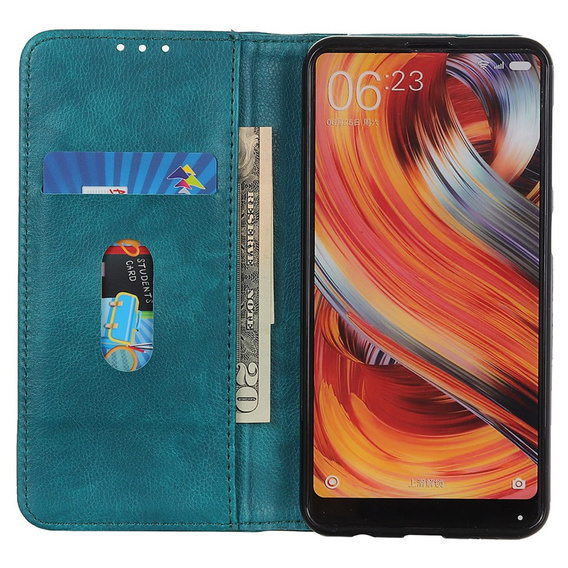 Telefontok a Xiaomi Redmi Note 13 Pro+, Wallet Litchi Leather, zöld