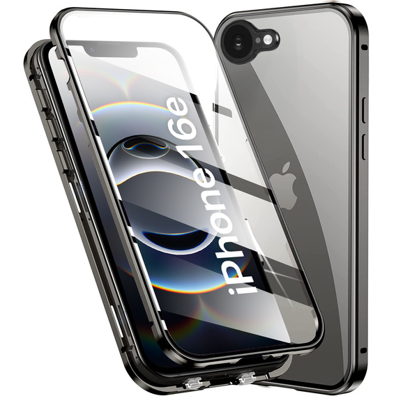 Tok iPhone 16E, Magnetic Dual Glass, fekete