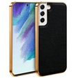 Telefontok a Samsung Galaxy S21 FE 5G, Cowhide Leather, fekete