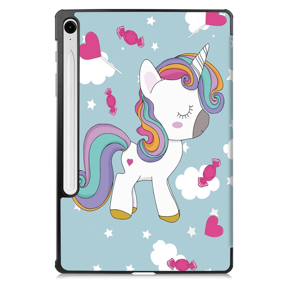 Tok Samsung Galaxy Tab S10 Lite / S10 FE / S9 FE, pánttal, unicorn