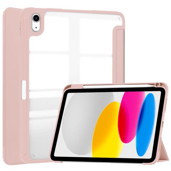 Tok iPad 10.9 2022 10 Gen, Smartcase Hybrid, tolltartó résszel, rózsaszín