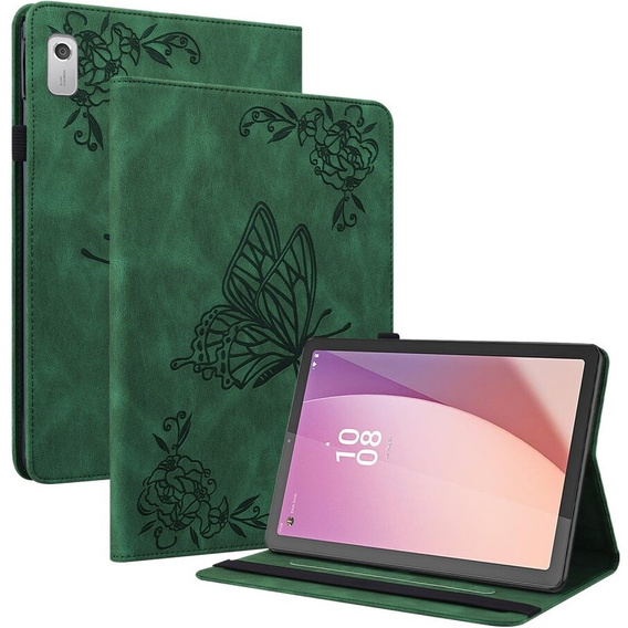 Tok Lenovo Tab M9, Butterfly, zöld
