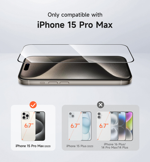 2x SURITCH edzett üveg iPhone 15 Pro Max készülékhez