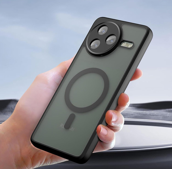 Tok Xiaomi Poco F7 Pro-hoz, MagSafe, ERBORD Matt Case, fekete