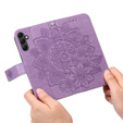 Pattintható tok a Samsung Galaxy A14 4G/5G, Mandala Flower, lila