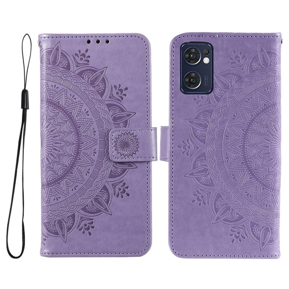 Pattintható tok a Oppo Reno7 5G, Mandala, lila