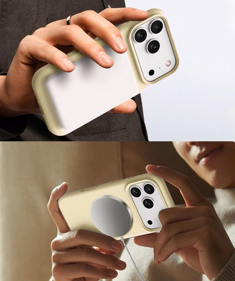 Szilikon tok iPhone 17 Pro Max készülékhez, MagSafe, ütésgátló, sárga színű