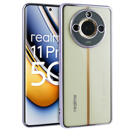 A Realme 11 Pro 5G / Pro+ 5G tok, Electroplating Frame, átlátszó / lila
