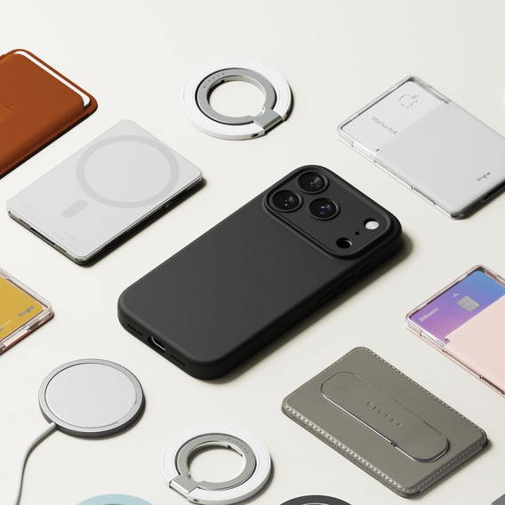 Ringke tok iPhone 17 Pro Max készülékhez, szilikon mágneses MagSafe, fekete