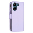 Pattintható tok a Xiaomi Redmi 13C / Poco C65, Wallet Zipper Pocket, fekete