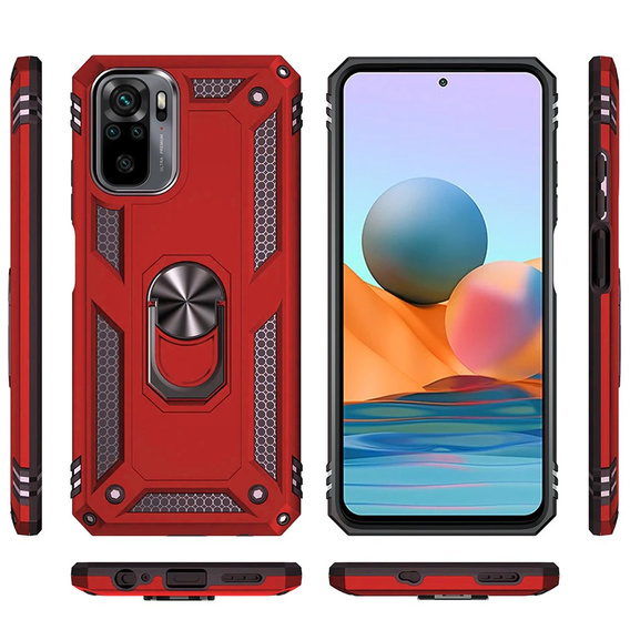 Páncélozott telefontok a Xiaomi Redmi Note 10 / 10S, Nox Case Ring, piros
