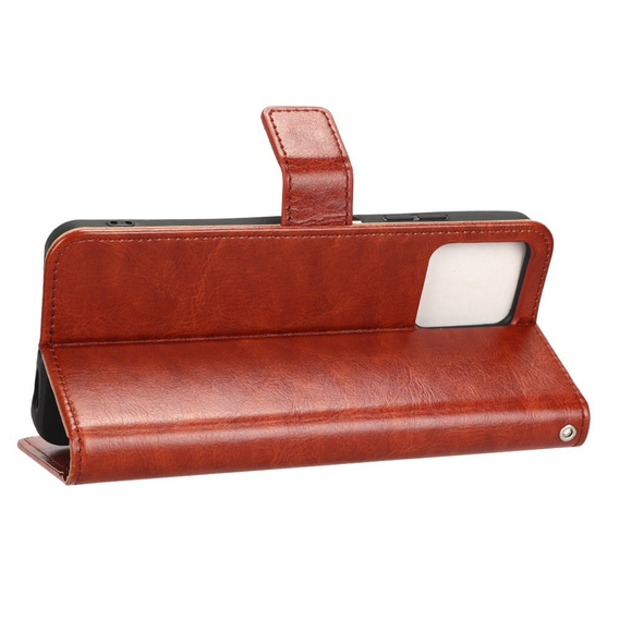 Pattintható tok a T Phone 5G, Crazy Horse Wallet, barna