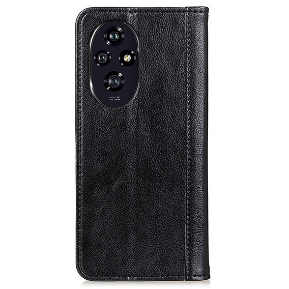 Pattintható tok Honor 200 Pro 5G, Split Leather, fekete
