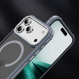 Matt tok iPhone 17 Pro Max készülékhez, páncélozott, MagSafe-hoz, füstszínű, szürke oldallal