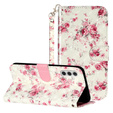 Pattintható tok a Samsung Galaxy A35 5G, Wallet, Roses fehér