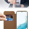 Pattintható tok a Samsung Galaxy S22 5G, RFID Wallet MagSafe CamShield, barna
