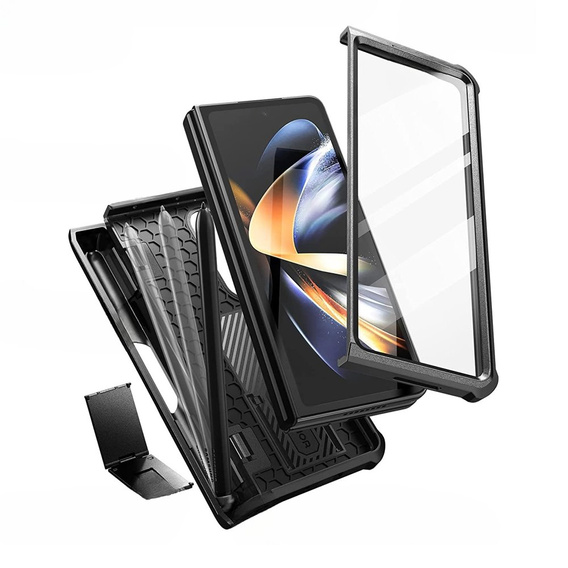 Páncélozott tok a Samsung Galaxy Z Fold 4 5G, Dexnor Full Body S-Pen Slot, fekete