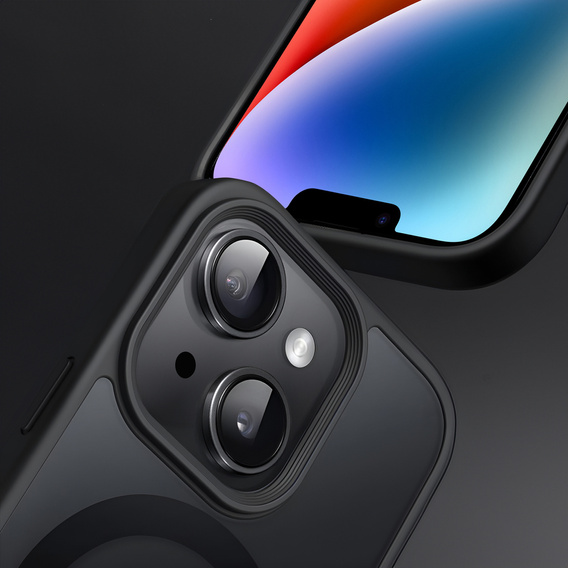 Tok iPhone 14-hoz, MagSafe, ERBORD Matt Case, fekete + képernyőüveg
