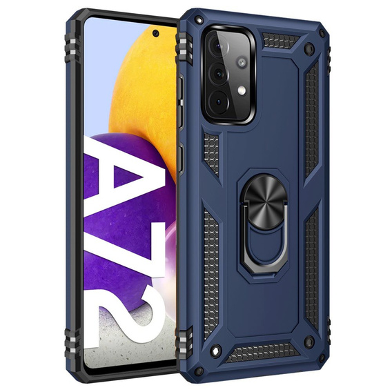 Páncélozott telefontok a Samsung Galaxy A72 5G, Nox Case Ring, kék