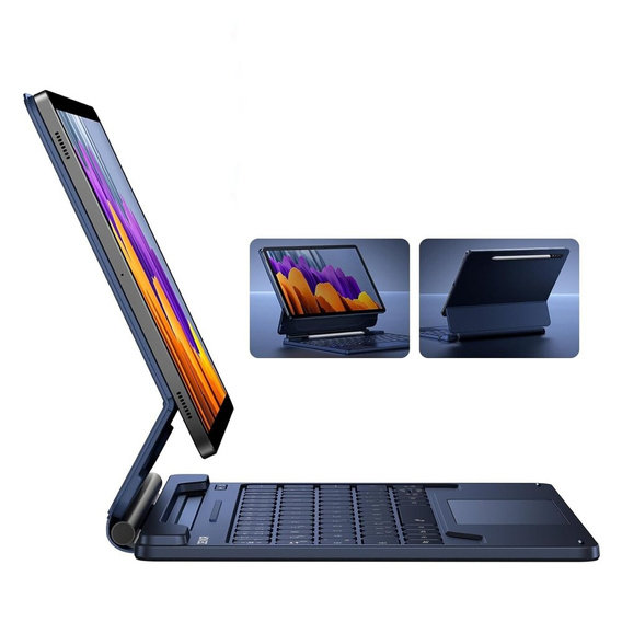 Billentyűzet tok Samsung Galaxy Tab S10 Lite / S10 FE / S9 FE / S9, Dexnor Magnetic Keyboard Touchpad, kék