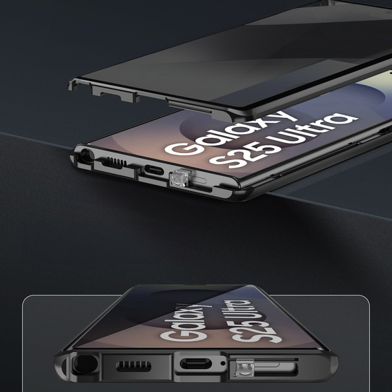 Tojás Samsung Galaxy S25 Ultra, Privacy Dual Glass, fekete