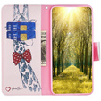 Pattintható tok a Xiaomi Redmi Note 12 4G, Wallet, giraffe, rózsaszín