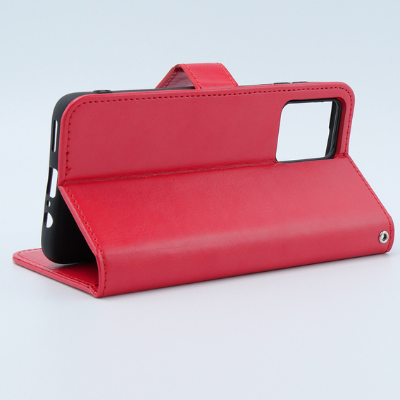 Pattintható tok a Motorola Moto G54 5G, Crazy Horse Wallet, piros