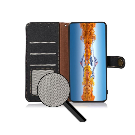KHAZNEH RFID tok Xiaomi 13T / 13T Pro, Litchi textúra, fekete